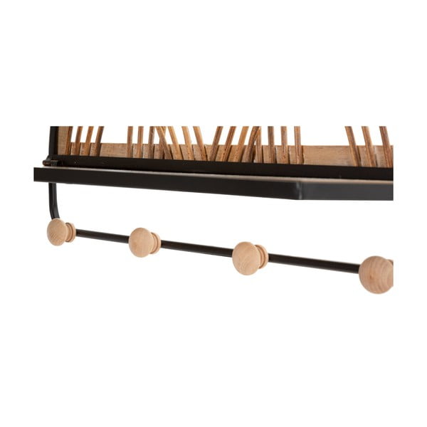 Cuier de perete negru/în culoare naturală cu raft din metal Oporto – Mauro Ferretti-image-3