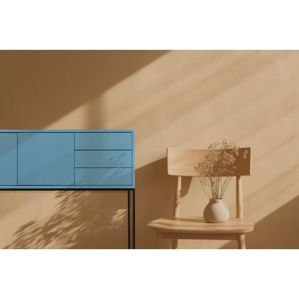 Comodă albastru-deschis joasă 113x88,5 cm Scott – Really Nice Things-image-4