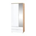Dulap cu oglindă alb/aspect de lemn de stejar  84x196 cm Telde - Germania