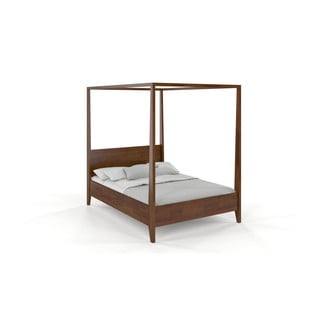 Pat dublu din lemn masiv de pin SKANDICA Canopy Dark, 180 x 200 cm