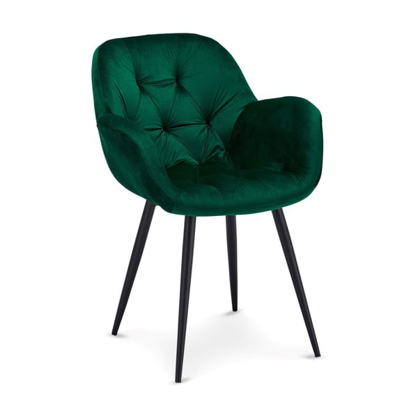 Scaune de dining verde 2 buc. din catifea Salina – Furnhouse