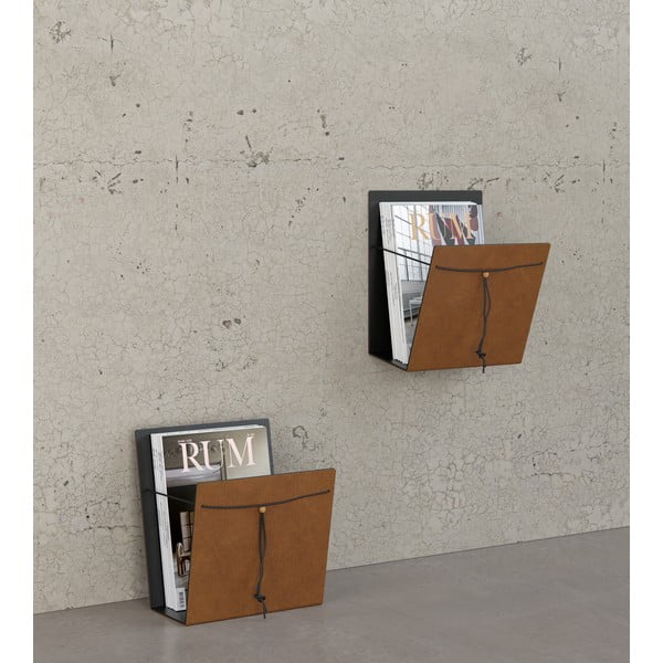 Suport de reviste din metal și din piele ecologică Bull M – LIND DNA-image-2