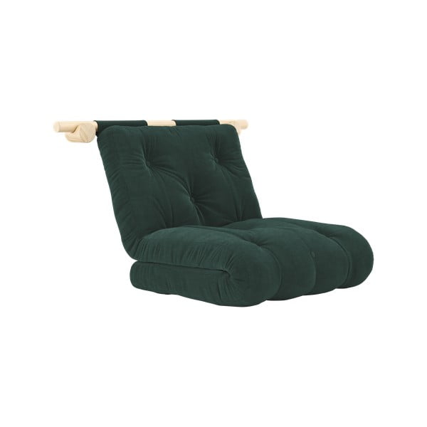 Fotoliu verde închis cu tapițerie din catifea reiată Hooked – Karup Design