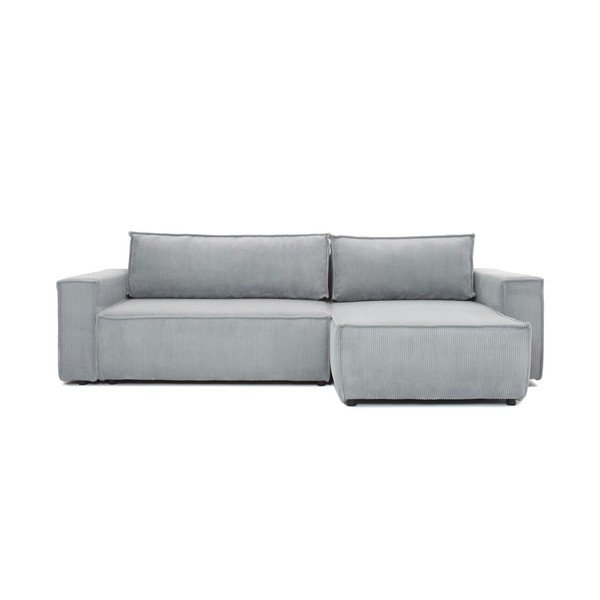 Colțar extensibil variabil cu tapițerie din reiat Bonami Selection Bowie, gri deschis-image-2
