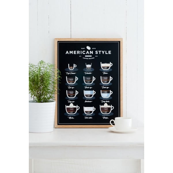 Poster Follygraph American Style Coffee Black, 70x100 cm
