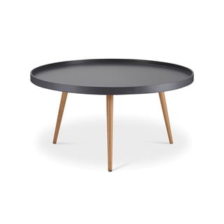 Măsuță de cafea cu picioare din lemn de fag Furnhouse Opus, Ø 90 cm, gri
