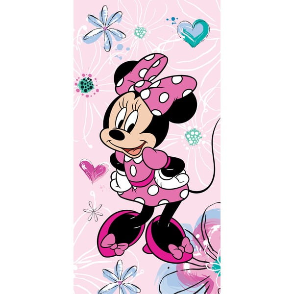 Prosop  pentru copii roz din bumbac 70x140 cm Minnie  – Jerry Fabrics