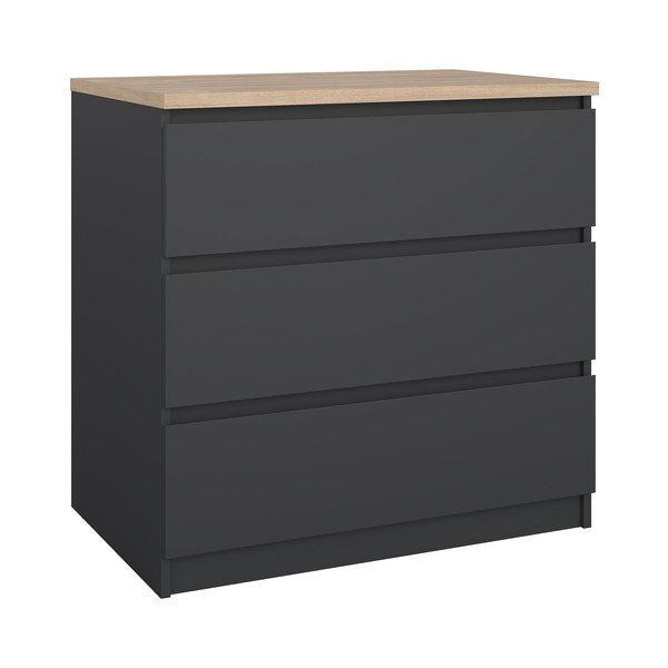Comodă gri închis 77x76x50 cm Naia – Tvilum