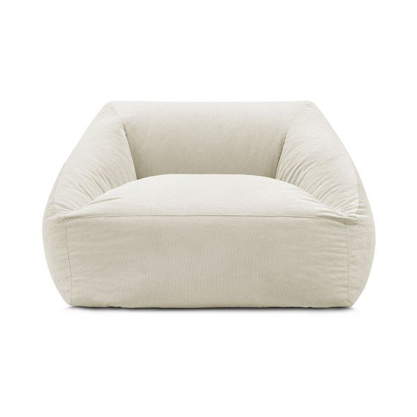 Fotoliu bean bag bej cu tapițerie din catifea reiată Lilibet – Bobochic Paris-image-2