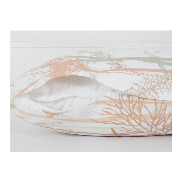 Lenjerie de pat albă/teracotă din țesătură crep pentru pat de o persoană 140x200 cm Caraway – B.E.S.-image-2