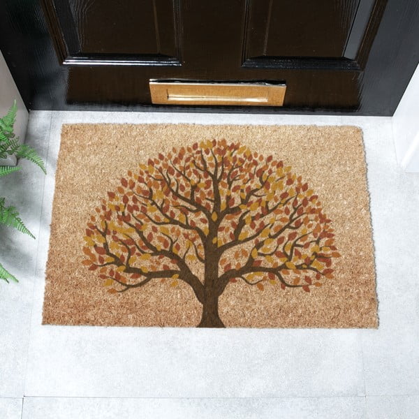 Covoraș de intrare din fibre de nucă de cocos 40x60 cm Autumnal Tree of Life – Artsy Doormats-image-2