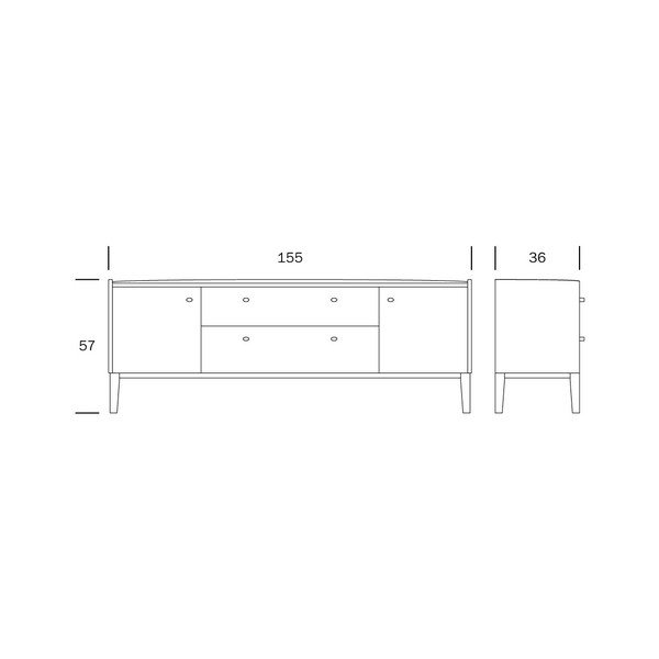 Comodă TV fabricată manual din lemn masiv de mesteacăn Kiteen Matinea-image-1