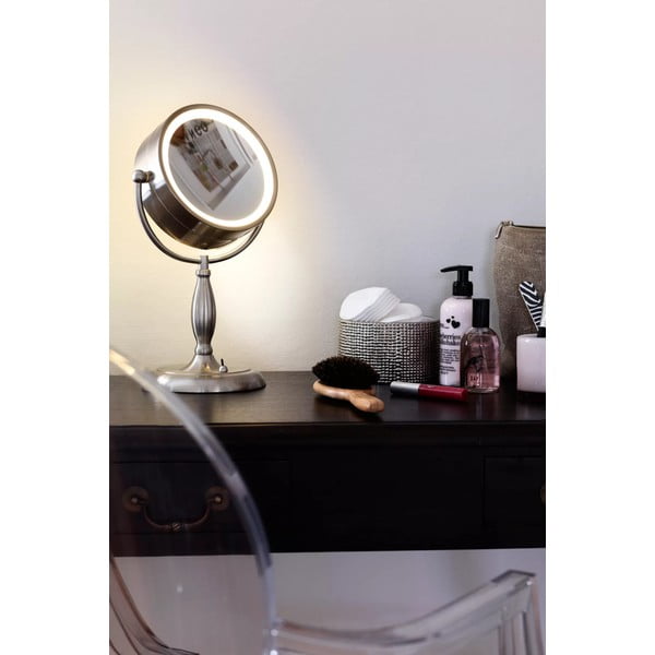 Oglindă de masă cu lumină Markslöjd Face, argintiu-image-1