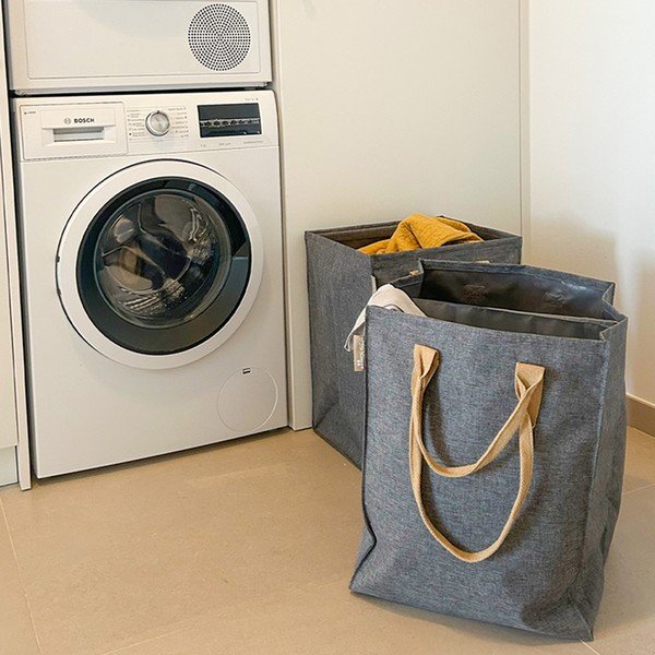 Coș de rufe gri din material textil 71 l Laundry Hub Tweed duplo – Rolser-image-1