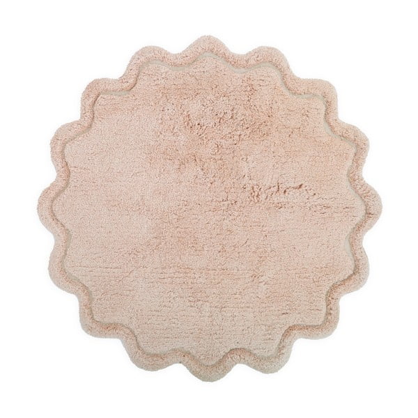Covor roz deschis lavabil țesut manual rotund din bumbac ø 110 cm Sweet April Nude – Nattiot