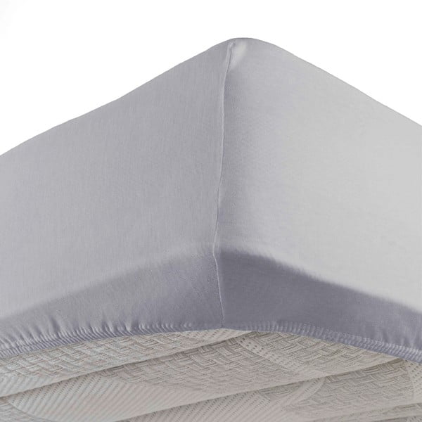 Cearceaf gri deschis din jerseu cu elastic 90x190 cm Jersy – douceur d'intérieur-image-2
