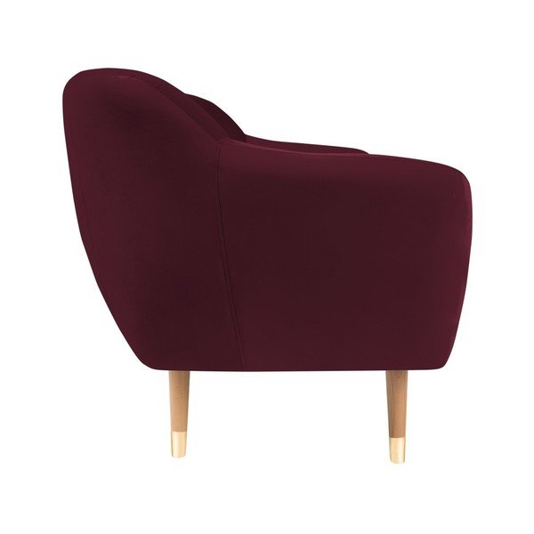 Canapea cu tapițerie din catifea Mazzini Sofas Benito, vișiniu, 158 cm-image-4