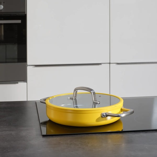 Tigaie cu capac/cu suprafață ceramică ø 28 cm tegame Meda 3.0 – FABINI-image-1