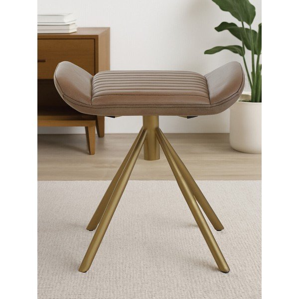 Taburet gri cu tapițerie din piele Buffalo – Premier Housewares-image-1