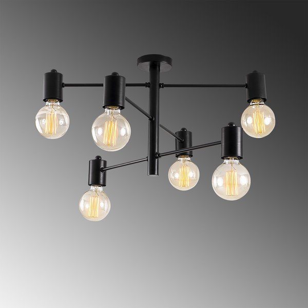 Plafonieră de 6 becuri Opviq lights Hexa, negru-image-1