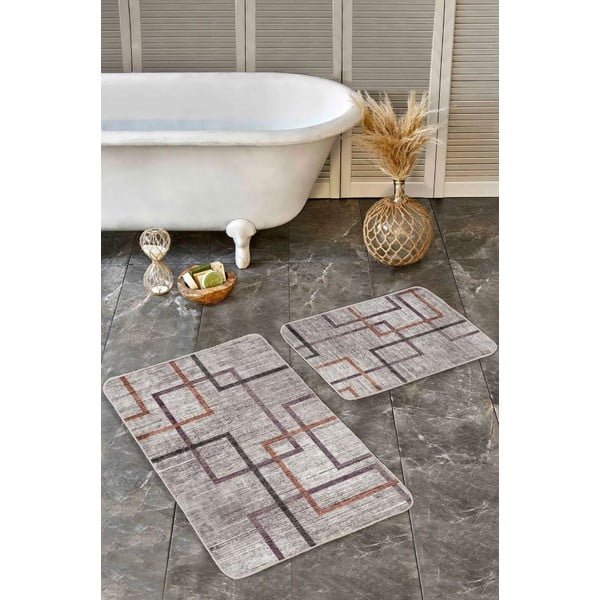 Covorașe de baie gri 2 buc. din catifea 60x100 cm – Mila Home-image-3