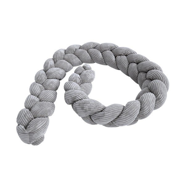 Apărătoare pentru pătuț gri din catifea reiată 300 cm – Meowbaby