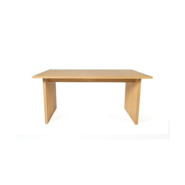 Masă de dining cu blat cu aspect de lemn de stejar 90x160 cm Stripe – Woodman-image-2