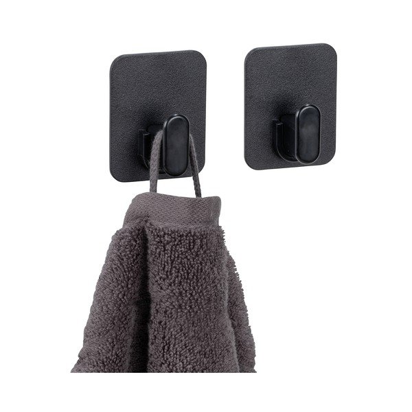 Cârlige negre 2 buc. autoadezive din plastic Parma – Allstar-image-2