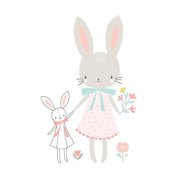 Autocolant pentru copii 58x90 cm Little Miss Rabbit – Lilipinso