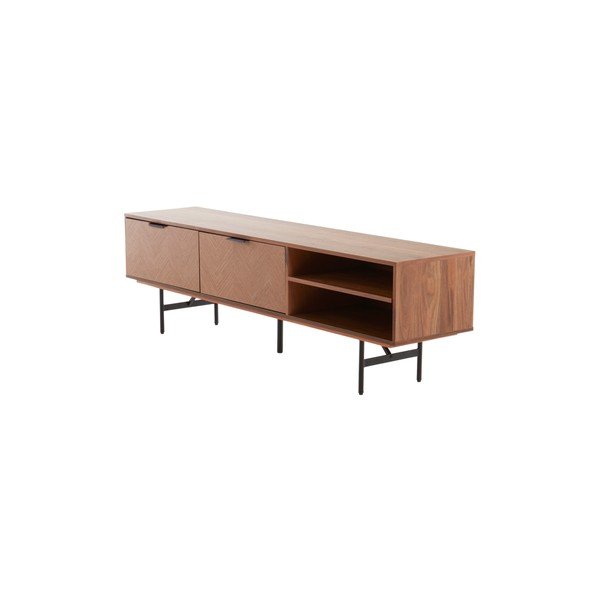 Comodă TV în culoare naturală închisă cu aspect de lemn de nuc 180x51x40 cm Duvberg – Jotex-image-4
