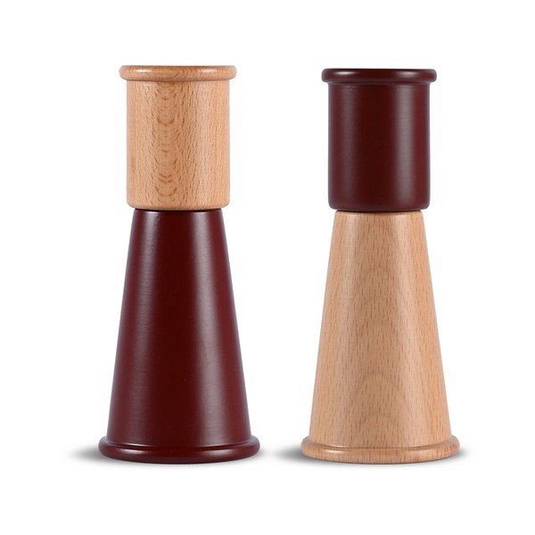 Set de râșnițe de sare și piper roșu/în culoare naturală 2 buc. din ceramică Gurken – Sagaform