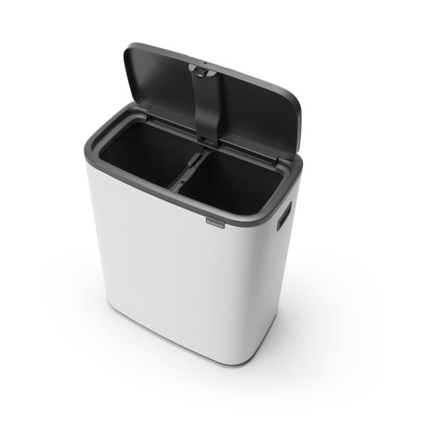 Coș de gunoi alb de reciclat/cu senzori de atingere din oțel 60 l Bo Touch Bin – Brabantia