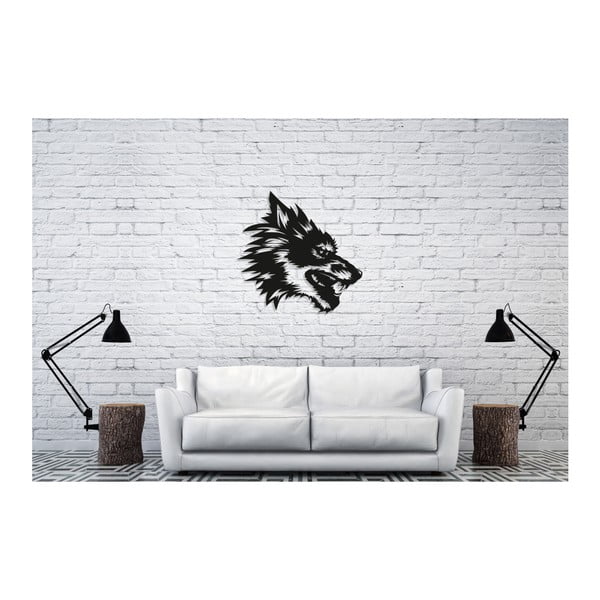 Decoraţiune perete Oyo Concept Wolf, 50 x 50 cm, negru