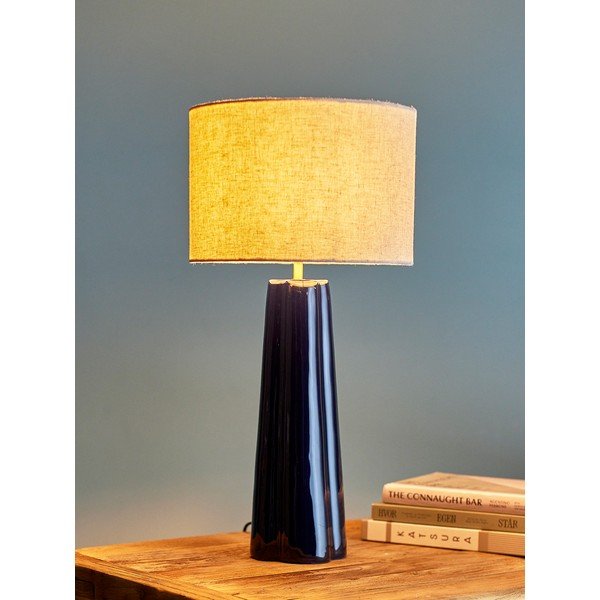 Veioză albastră/crem din metal cu abajur textil (înălțime 61 cm) Cornelie – Bloomingville-image-1