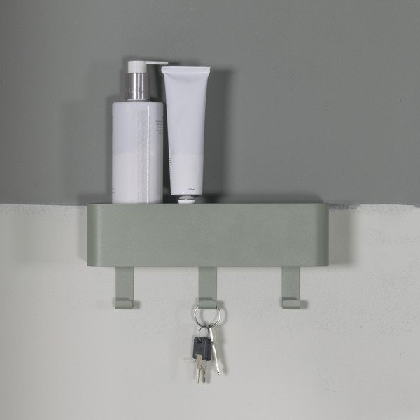 Cuier de perete verde prăfuit cu raft din metal 27 cm Dax Play – Spinder Design-image-1