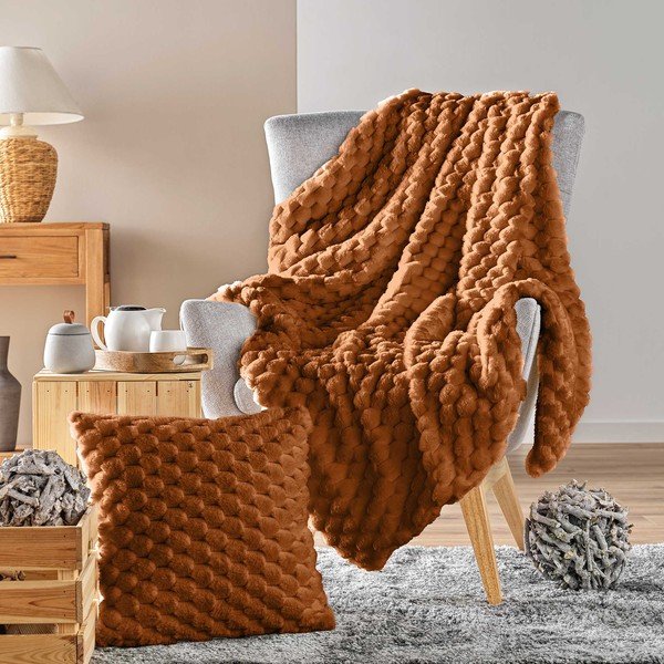 Pătură maro deschis din micropluș/cocolino 220x240 cm Frosty – douceur d'intérieur-image-3