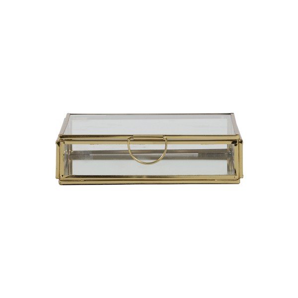 Cutie de depozitare aurie din sticlă decorativă Mirina – Light & Living-image-2