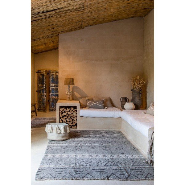Covor gri lavabil/țesut manual din lână 140x200 cm Lakota Night – Lorena Canals-image-1