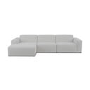 Colțar alb cu tapițerie din stofă bouclé (cu colț pe partea stângă ) Roxy – Scandic