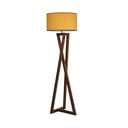 Lampadar galben muștar/maro cu abajur textil (înălțime 149 cm) Maçka – Opviq lights