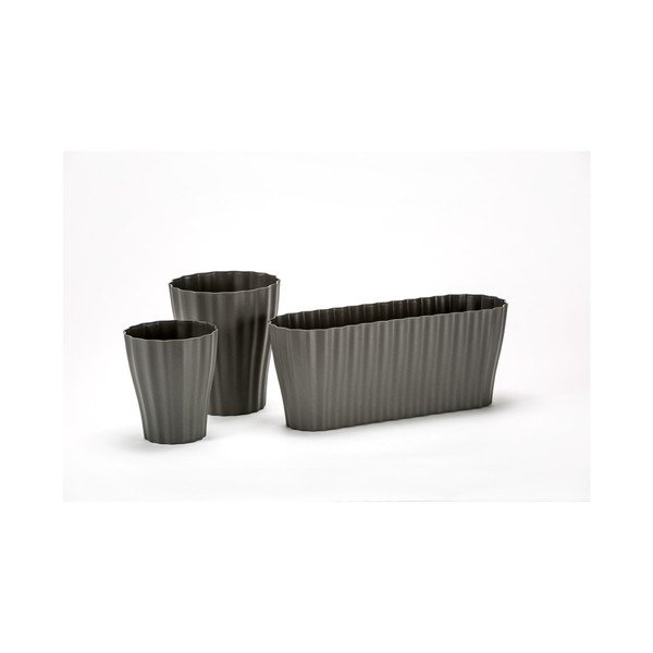 Ghiveci Plastia Tirola, lungime 38 cm, gri închis-image-1