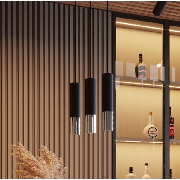 Plafonieră neagră/argintie din metal ø 6 cm Longbot – Sollux-image-3