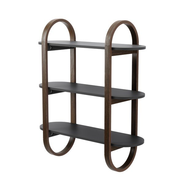 Raft negru/în culoare naturală etajat cu aspect de lemn de nuc Bellwood – Umbra-image-3