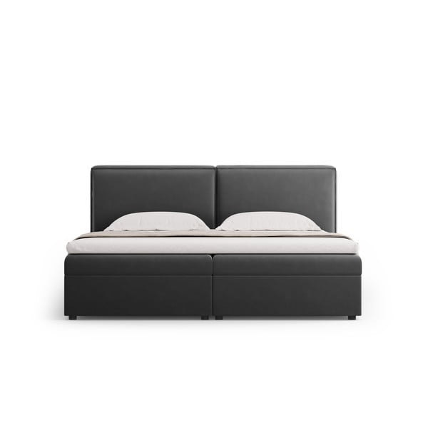 Pat boxspring gri închis cu spațiu de depozitare 180x200 cm Arendal – Cosmopolitan Design-image-4