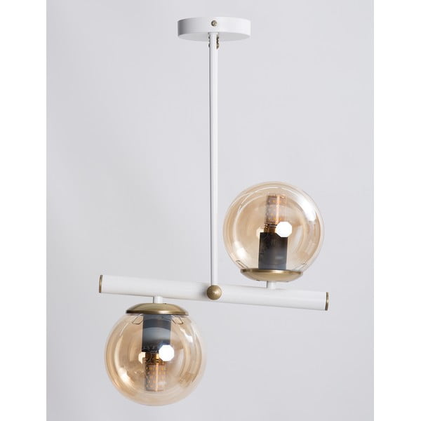 Lustră cu abajur din sticlă ø 15 cm Libra – Squid Lighting-image-1