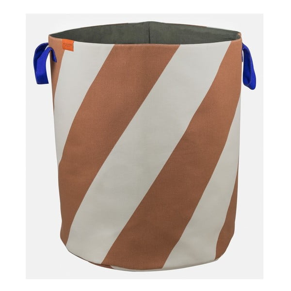 Coș de rufe cărămiziu/crem din material textil 5 l Diagonal – Mette Ditmer Denmark