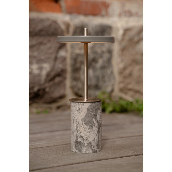 Veioză gri LED cu intensitate reglabilă din marmură cu abajur din metal (înălțime 25,5 cm) Asteria Move Mini – UMAGE-image-1