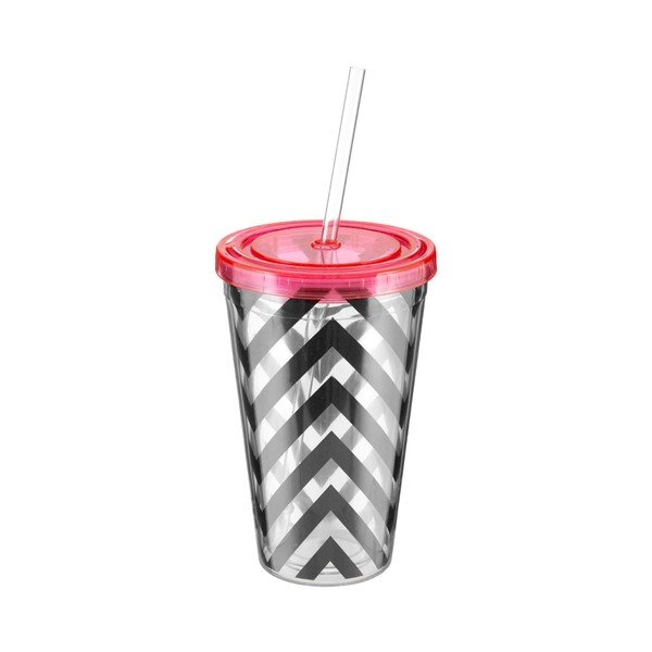 Pahar cu pai și capac Premier Housewares Chevron, 450 ml-image-1
