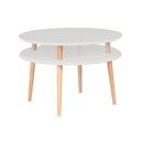 Masă de cafea cu picioare din lemn Ragaba UFO, Ø 70 cm, gri deschis