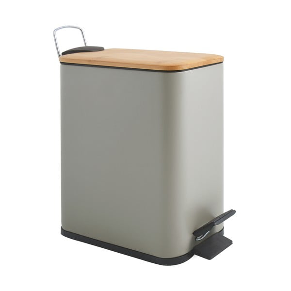 Coș de gunoi taupe cu pedală din oțel 5 l   Erik – Spirella